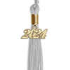 Silver Graduation Tassel with Gold Bling Charm by Wholesale Grad Supply