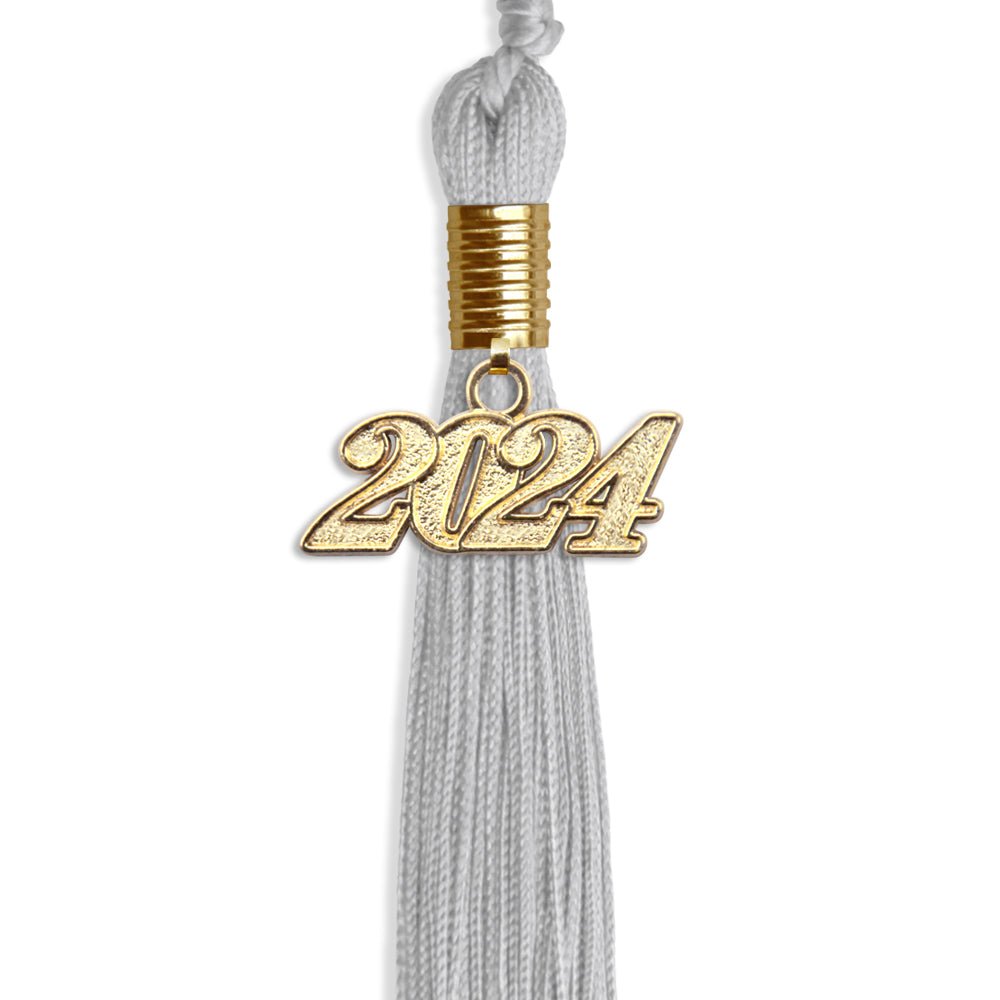 Silver Graduation Tassel with Gold Bling Charm by Wholesale Grad Supply