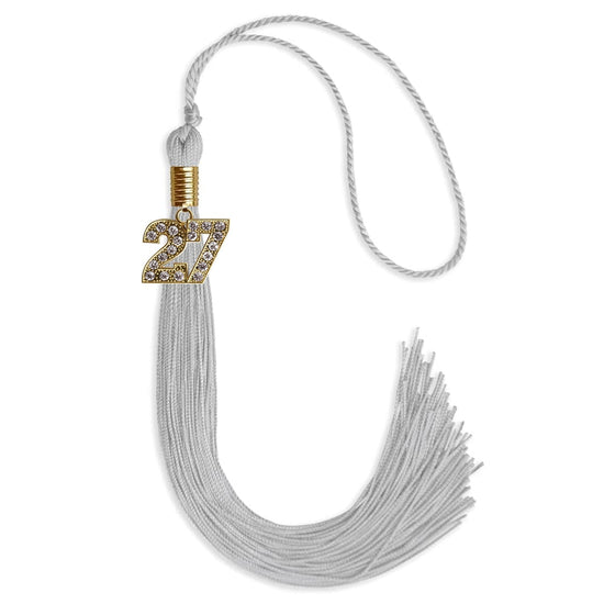 Silver Graduation Tassel with Gold Bling Charm by Wholesale Grad Supply
