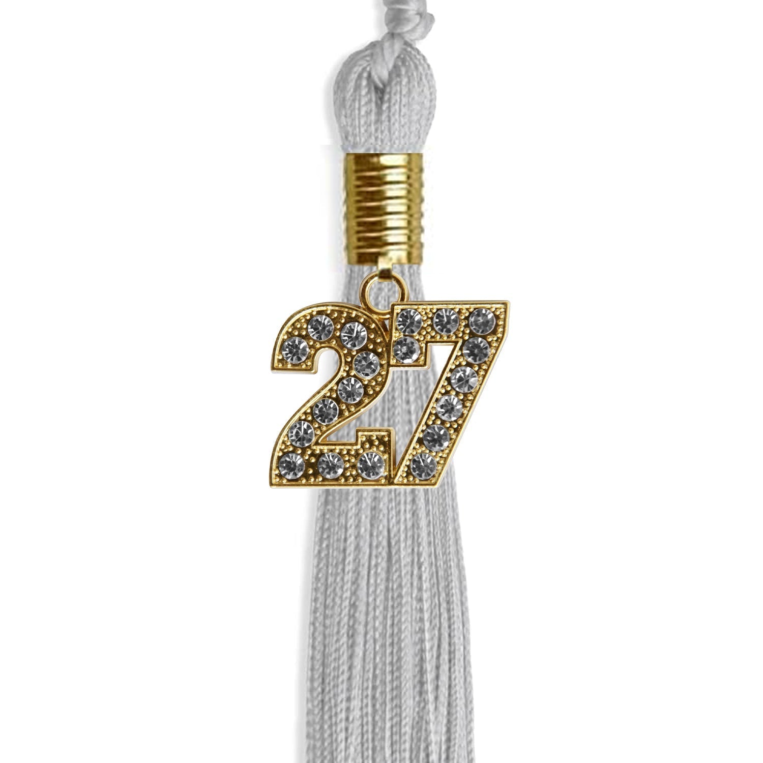 Silver Graduation Tassel with Gold Bling Charm by Wholesale Grad Supply