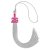 Silver Graduation Tassel with Pink Bling Charm by Wholesale Grad Supply
