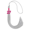 Silver Graduation Tassel with Pink Bling Charm by Wholesale Grad Supply