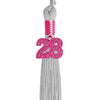 Silver Graduation Tassel with Pink Bling Charm by Wholesale Grad Supply