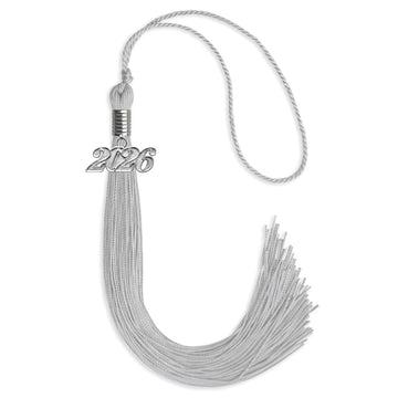 Silver Graduation Tassel with Silver Bling Charm by Wholesale Grad Supply