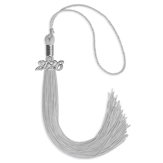 Silver Graduation Tassel with Silver Bling Charm by Wholesale Grad Supply
