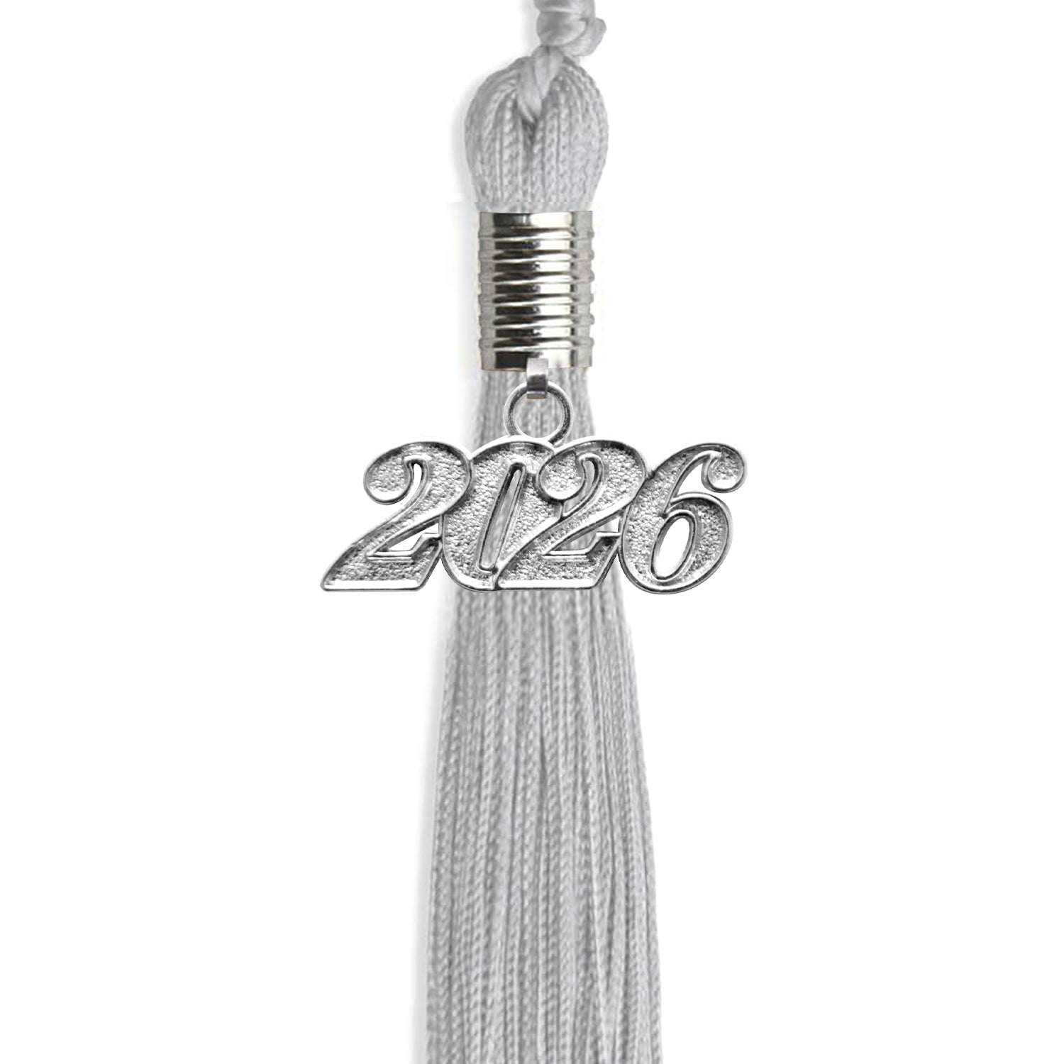 Silver Graduation Tassel with Silver Bling Charm by Wholesale Grad Supply