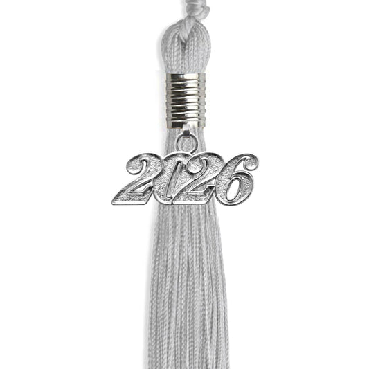 Silver Graduation Tassel with Silver Bling Charm by Wholesale Grad Supply
