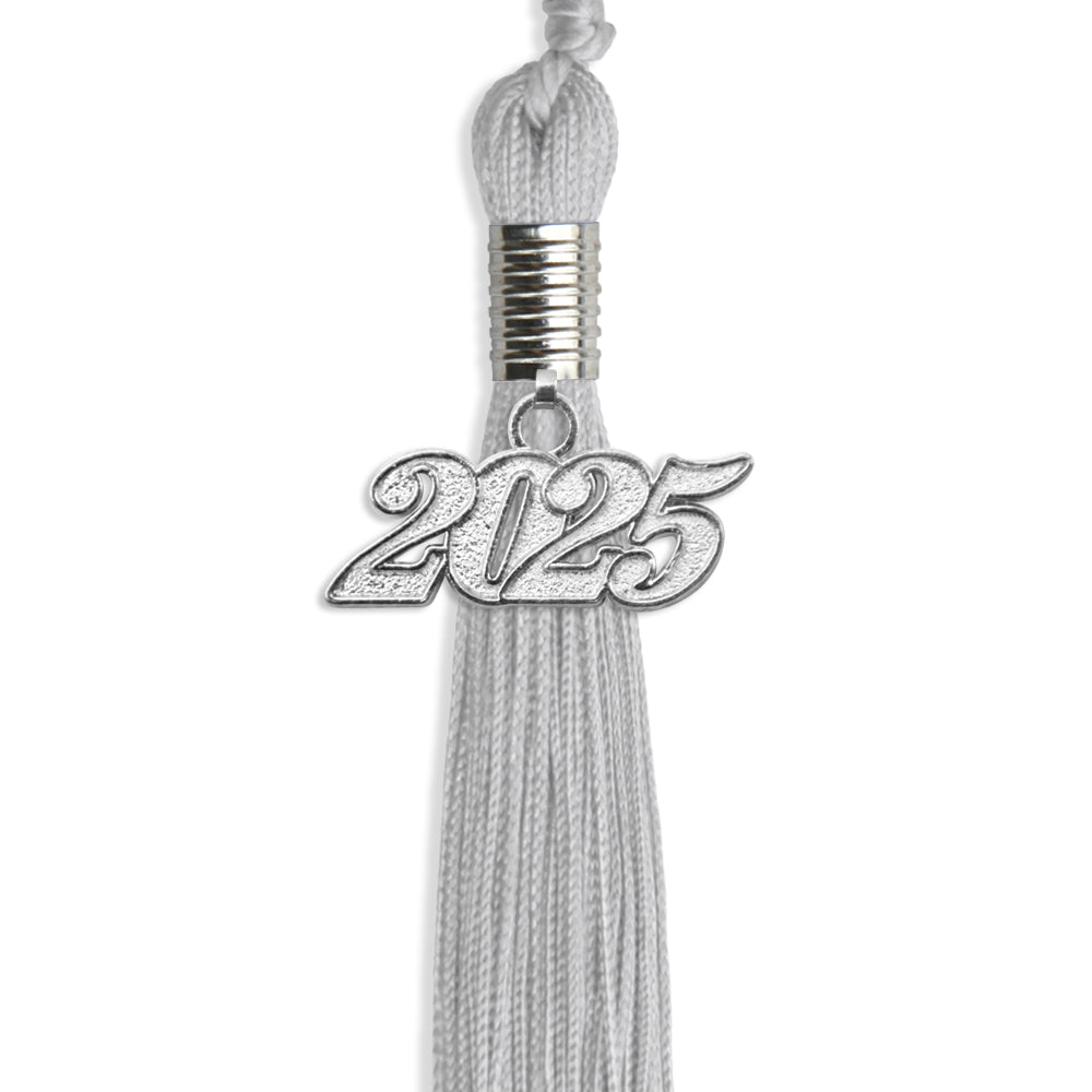 Silver Graduation Tassel with Silver Bling Charm by Wholesale Grad Supply