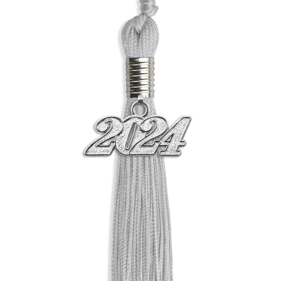 Silver Graduation Tassel with Silver Bling Charm by Wholesale Grad Supply