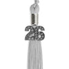 Silver Graduation Tassel with Silver Bling Charm by Wholesale Grad Supply