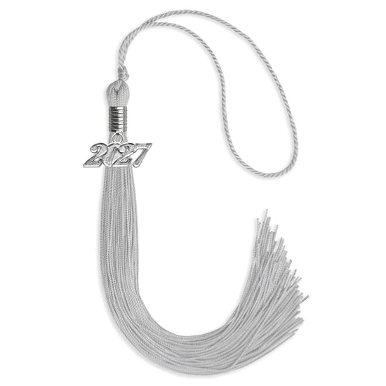 Silver Graduation Tassel with Silver Bling Charm by Wholesale Grad Supply