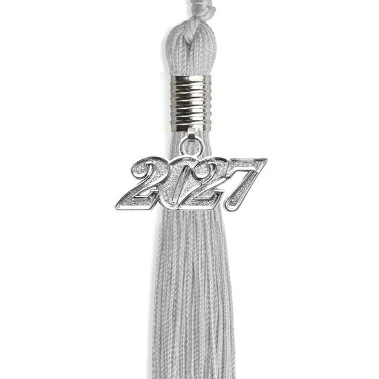 Silver Graduation Tassel with Silver Bling Charm by Wholesale Grad Supply