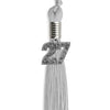 Silver Graduation Tassel with Silver Bling Charm by Wholesale Grad Supply