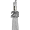 Silver Graduation Tassel with Silver Bling Charm by Wholesale Grad Supply