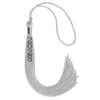 Silver Graduation Tassel with Silver Stacked Date Drop by Wholesale Grad Supply