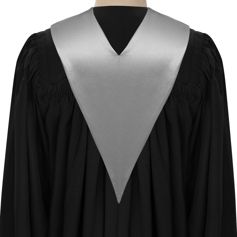 Silver Graduation V-Stole by Wholesale Grad Supply