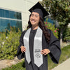 Silver Nursing Graduate Stole/Sash with Classic Tips by Wholesale Grad Supply