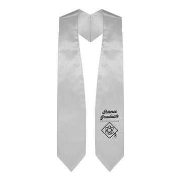 Silver Science Graduate Stole/Sash with Classic Tips by Wholesale Grad Supply