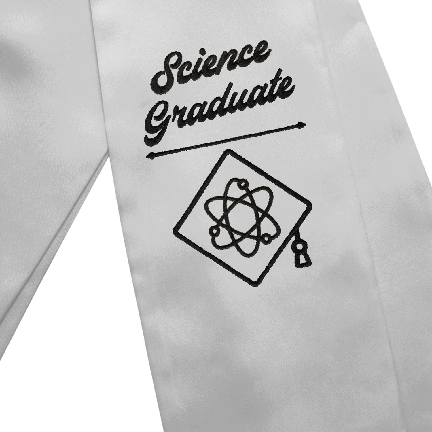 Silver Science Graduate Stole/Sash with Classic Tips by Wholesale Grad Supply