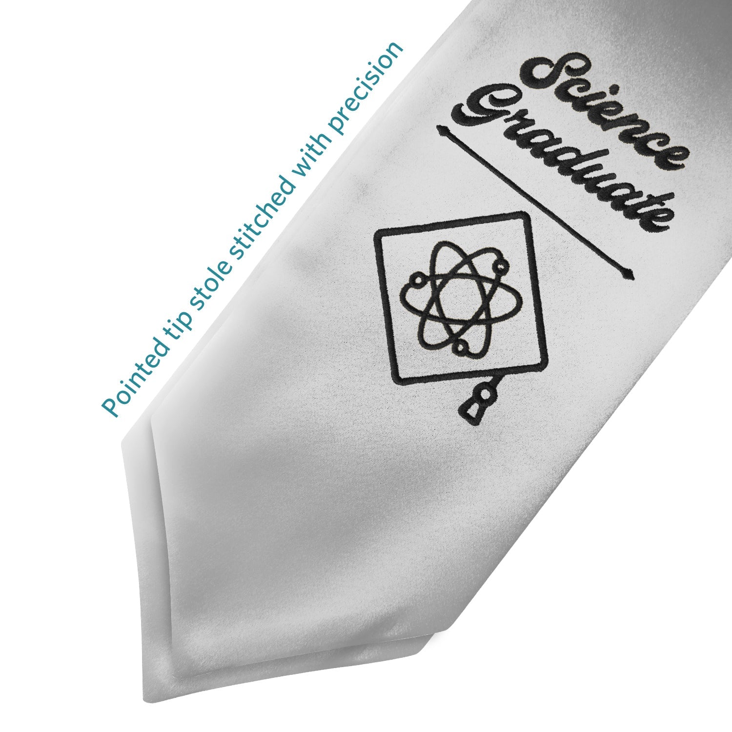 Silver Science Graduate Stole/Sash with Classic Tips by Wholesale Grad Supply