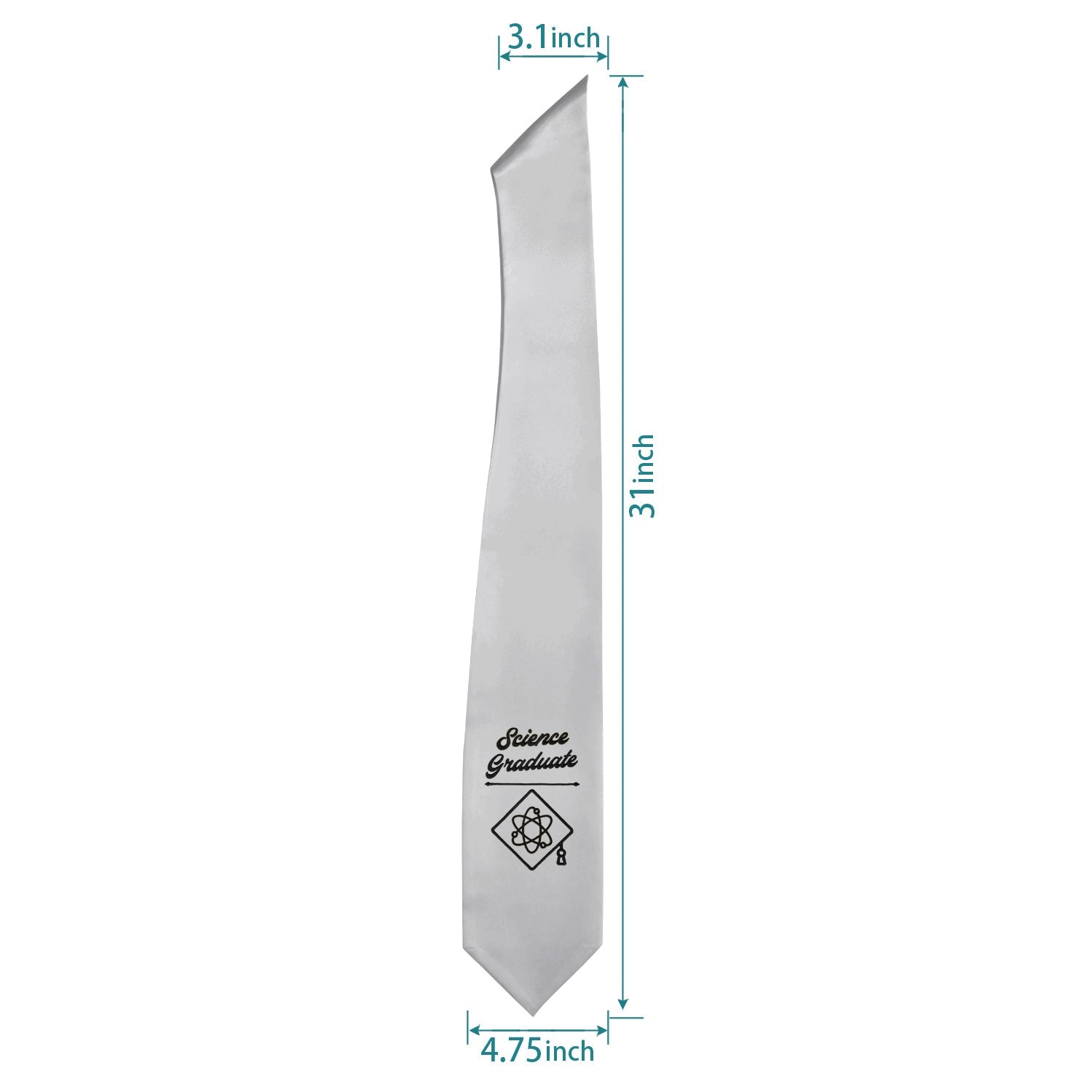 Silver Science Graduate Stole/Sash with Classic Tips by Wholesale Grad Supply