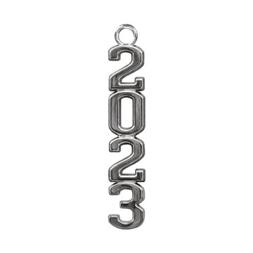 Silver Stacked Tassel Date Charm Year 2023 by Wholesale Grad Supply
