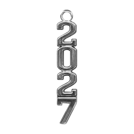 Silver Stacked Tassel Date Charm Year 2027 by Wholesale Grad Supply