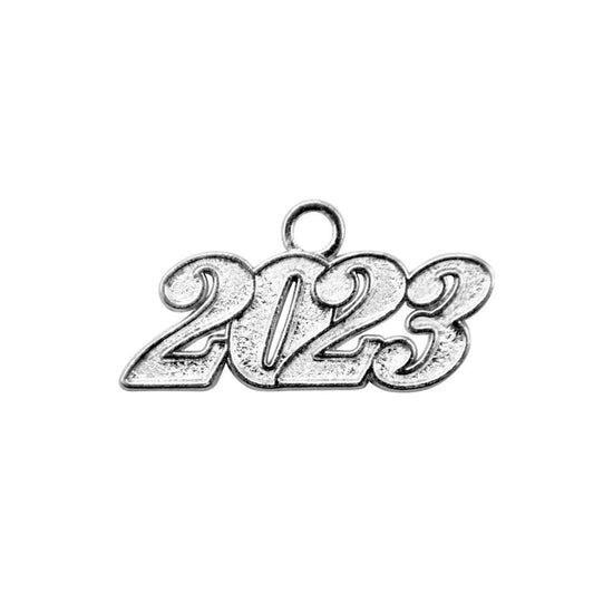 Silver Tassel Date Charm Year 2023 by Wholesale Grad Supply