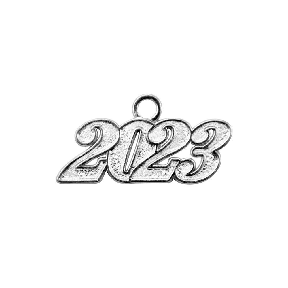 Silver Tassel Date Charm Year 2023 by Wholesale Grad Supply