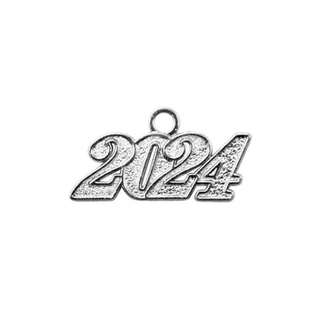 Silver Tassel Date Charm Year 2024 by Wholesale Grad Supply