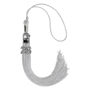 Silver Tassel with Photo Frame Charm and Bling Charm by Wholesale Grad Supply