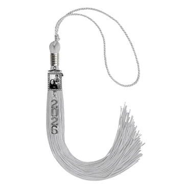 Silver Tassel with Photo Frame Charm and Stacked Date Drop by Wholesale Grad Supply