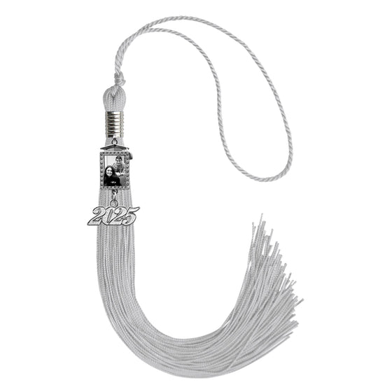 Silver Tassel with Photo Frame Charm and Year Date Drop by Wholesale Grad Supply
