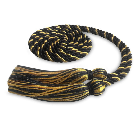Single Graduation Honor Cord Black/Gold by Wholesale Grad Supply
