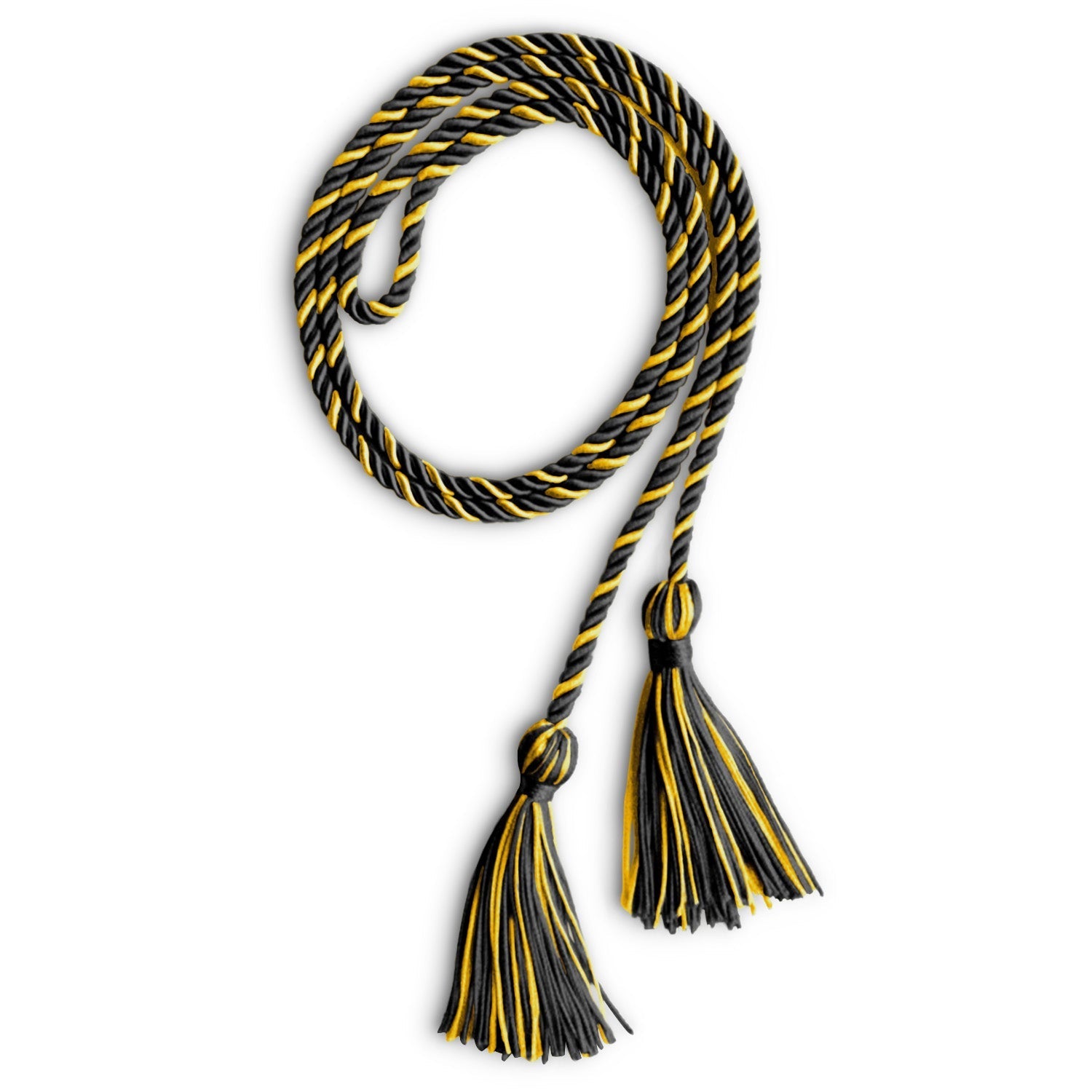 Single Graduation Honor Cord Black/Gold by Wholesale Grad Supply