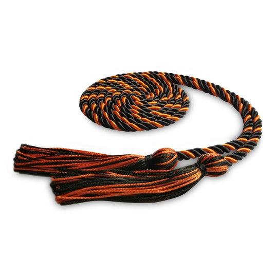 Single Graduation Honor Cord Black/Orange by Wholesale Grad Supply