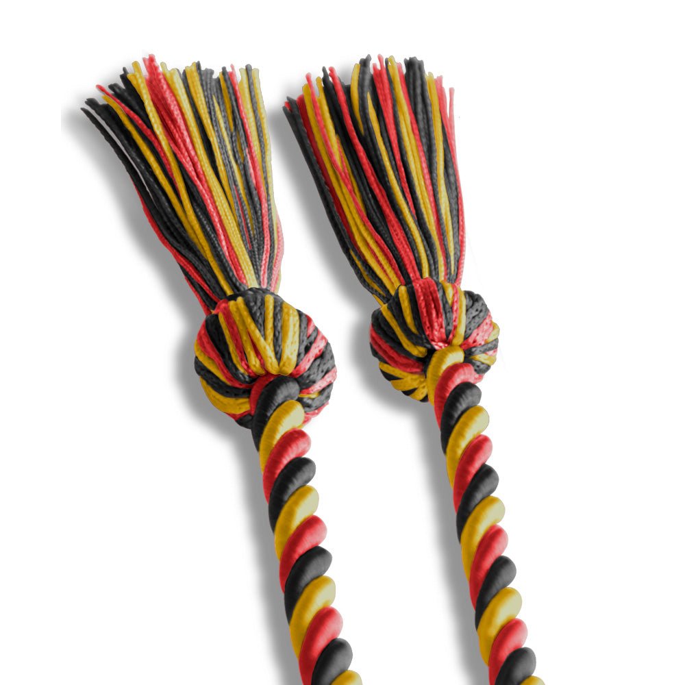 Single Graduation Honor Cord Black/Red/Gold by Wholesale Grad Supply
