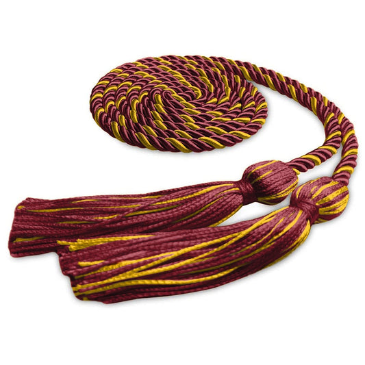 Single Graduation Honor Cord Cardinal/Gold by Wholesale Grad Supply