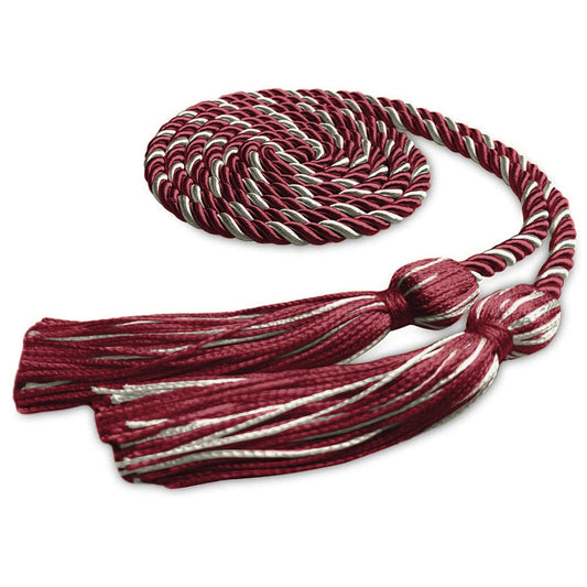 Single Graduation Honor Cord Cardinal/Silver by Wholesale Grad Supply