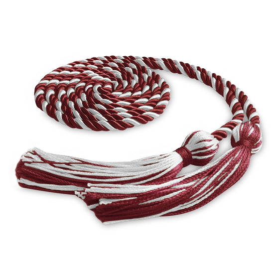 Single Graduation Honor Cord Cardinal/White by Wholesale Grad Supply