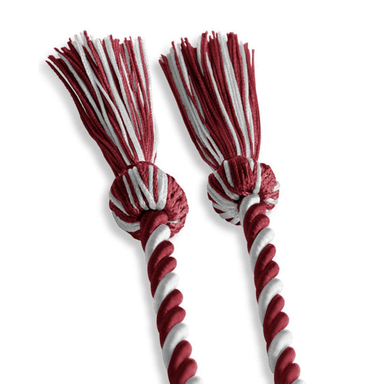 Single Graduation Honor Cord Cardinal/White by Wholesale Grad Supply