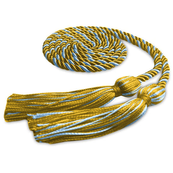 Single Graduation Honor Cord Gold/Light Blue by Wholesale Grad Supply