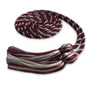 Single Graduation Honor Cord Maroon/Silver by Wholesale Grad Supply