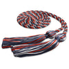 Single Graduation Honor Cord Navy Blue/Red/White by Wholesale Grad Supply