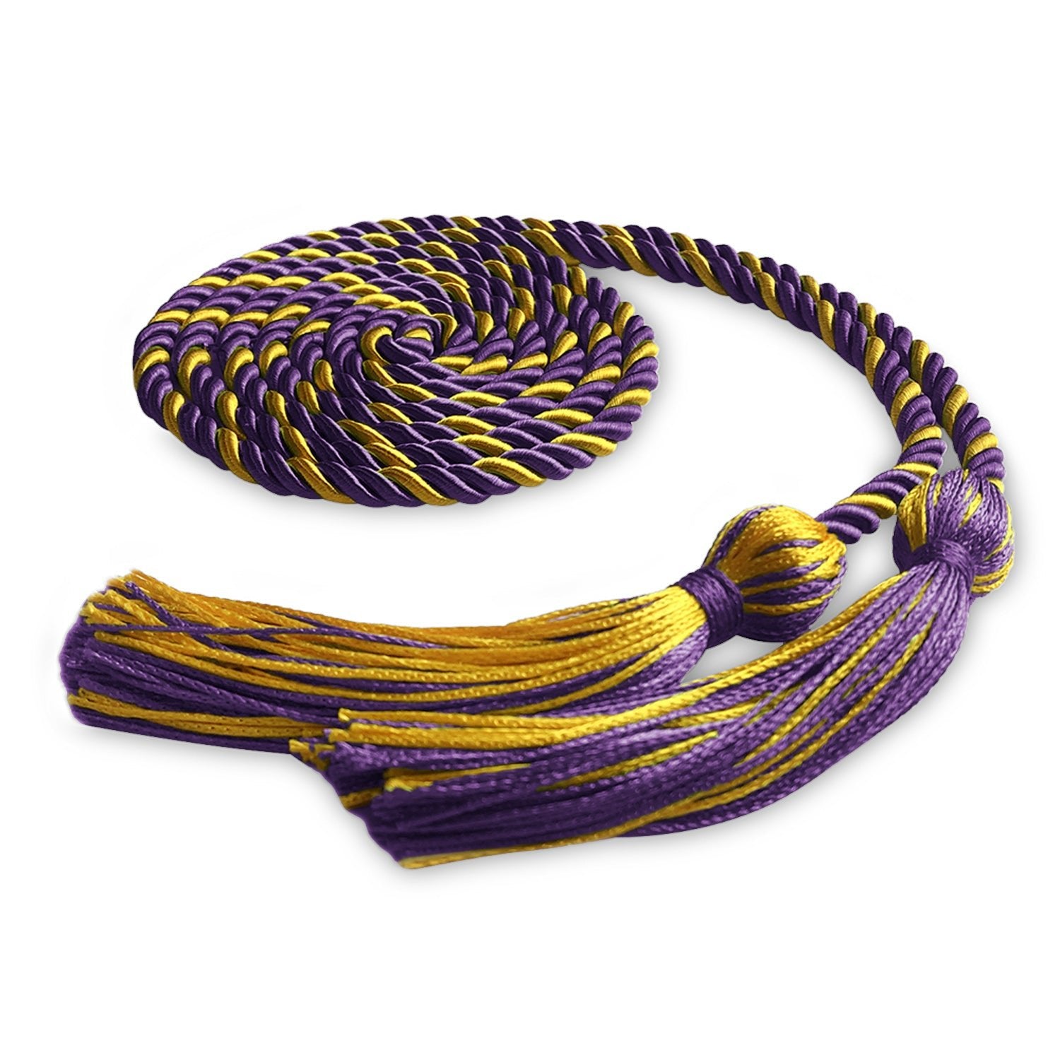Single Graduation Honor Cord Purple/Gold by Wholesale Grad Supply