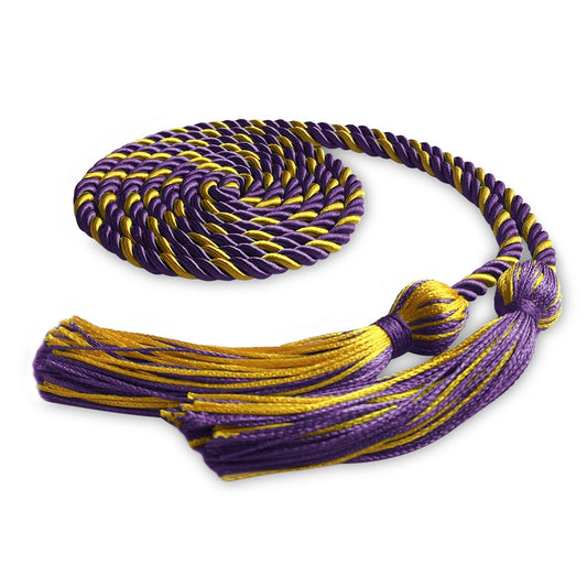 Single Graduation Honor Cord Purple/Gold by Wholesale Grad Supply