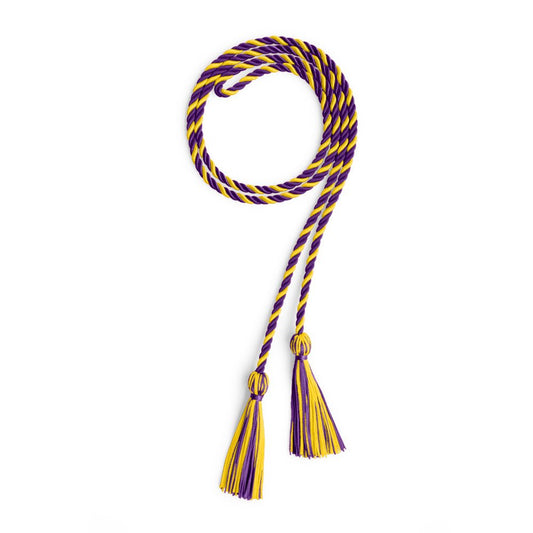 Single Graduation Honor Cord Purple/Gold by Wholesale Grad Supply