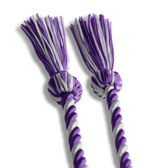 Single Graduation Honor Cord Purple/Silver by Wholesale Grad Supply