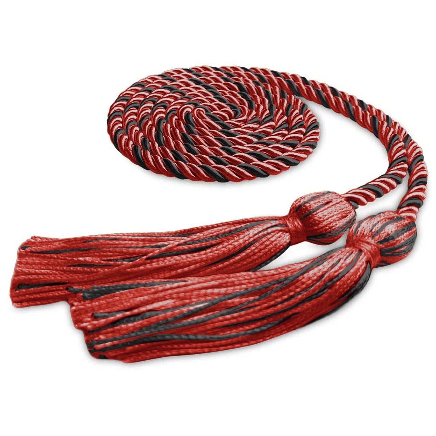 Single Graduation Honor Cord Red/Black by Wholesale Grad Supply