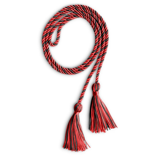 Single Graduation Honor Cord Red/Black by Wholesale Grad Supply